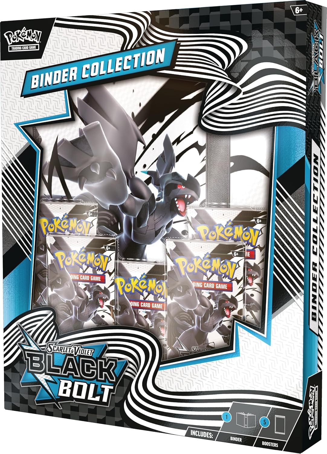 Pokémon TCG: Scarlet & Violet—Black Bolt Binder Collection (Zekrom Binder & 5 Booster Packs)