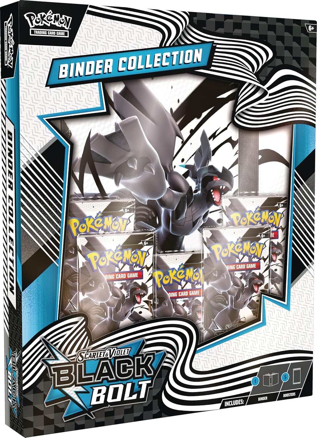 Pokémon TCG: Scarlet & Violet—Black Bolt Binder Collection (Zekrom Binder & 5 Booster Packs)