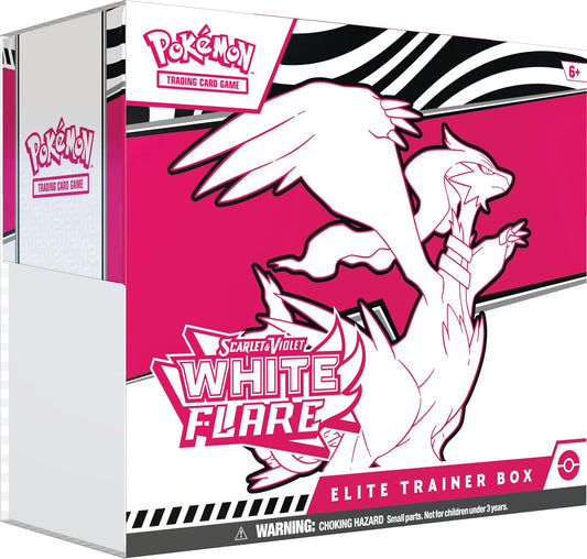 Pokémon TCG: Scarlet & Violet—White Flare Elite Trainer Box – Reshiram (1 Full-Art Tornadus Promo Card, 18 Boosters & Premium Accessories)
